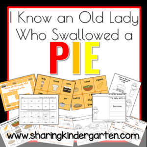 I know an old lady who swallowed a pie literacy pack