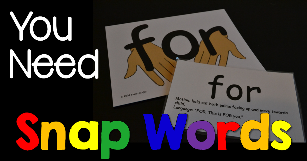 Snap Words Cards