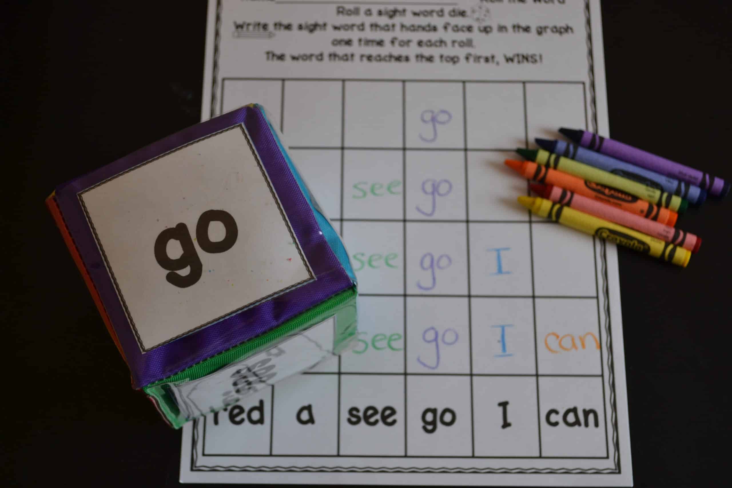 Roll the word with sight word stations