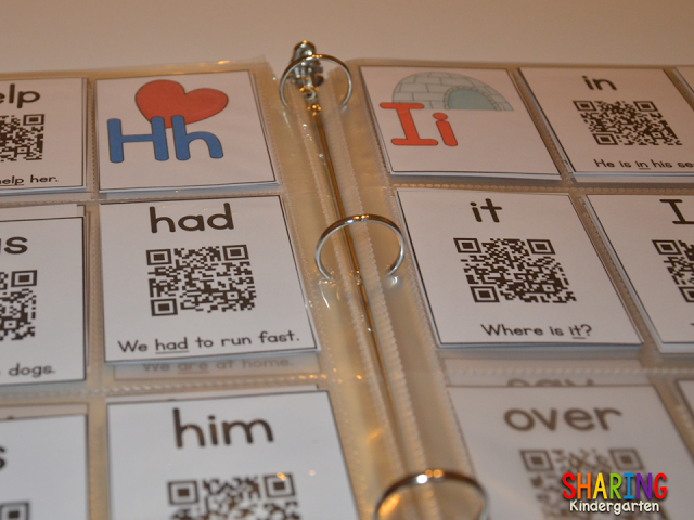 QR Codes for sight words