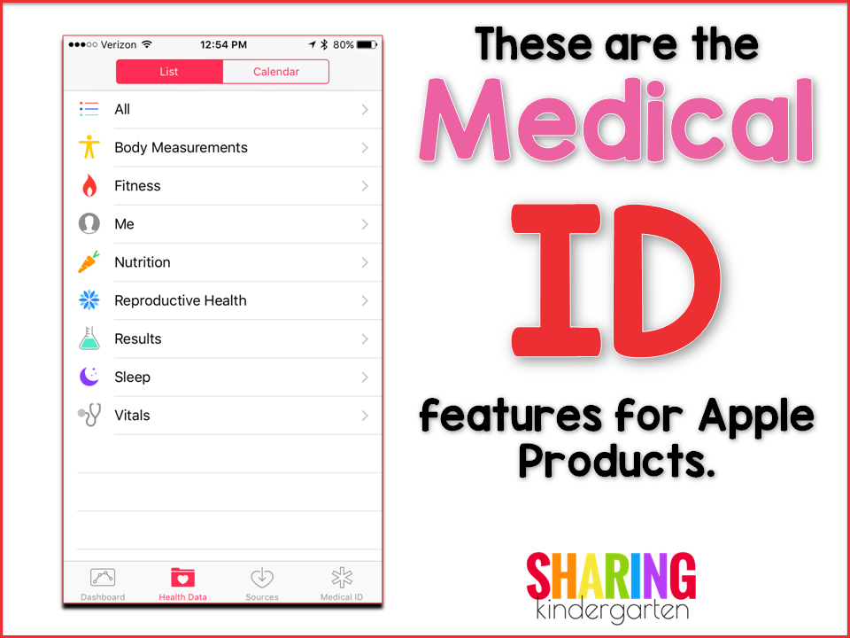 These are the Medical ID features for Apple Products. 