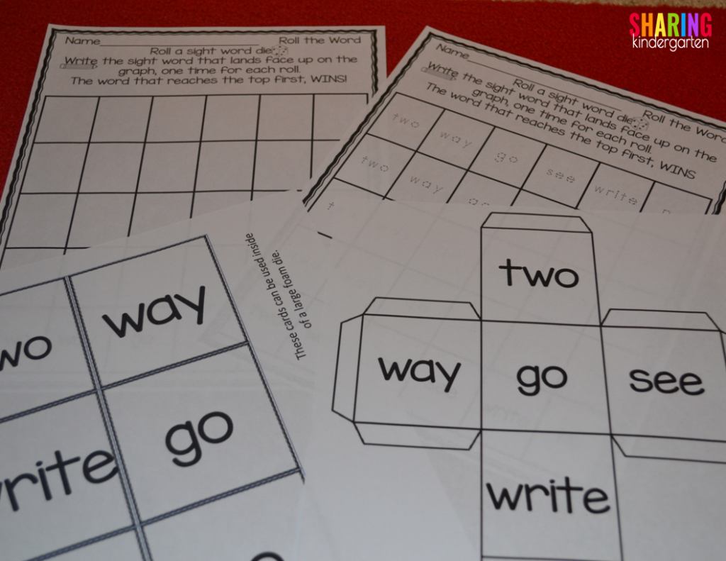 Roll the Word Sight Word Activity