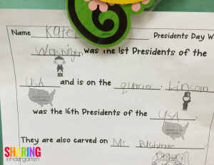 Presidents' Day Writing Activity