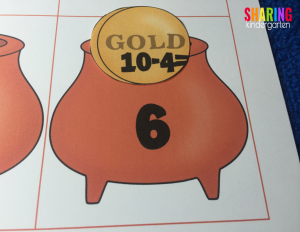 subtraction with gold coins