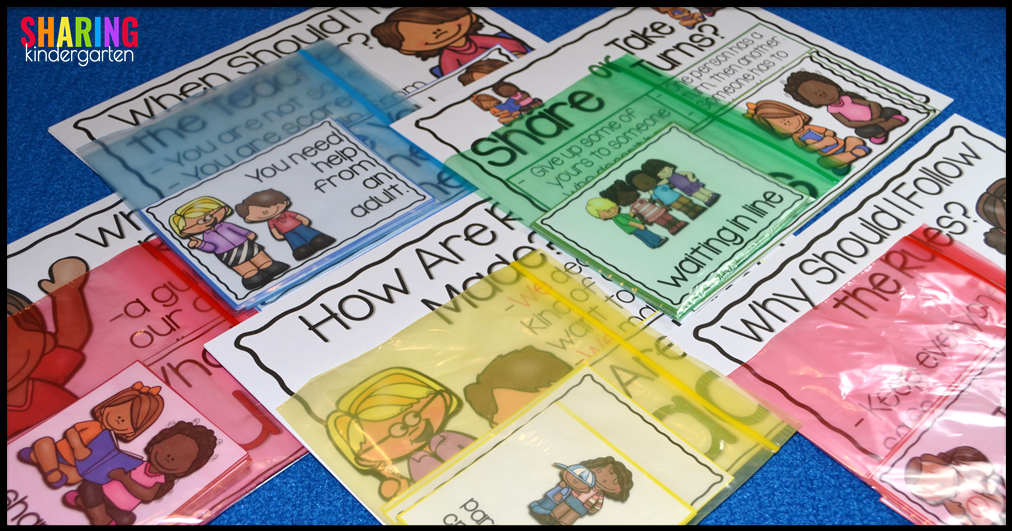Color Code your activities with baggies like this School Rules Pack