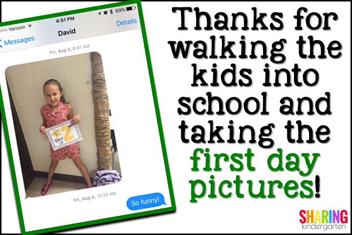 Thanks for walking the kids to school and taking the first day pictures. 