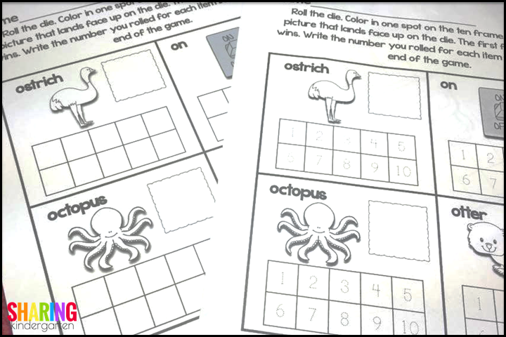 Fill the Ten Frame Learning Game - Sharing Kindergarten