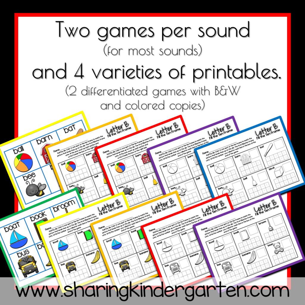 Fill the Ten Frame Learning Game - Sharing Kindergarten