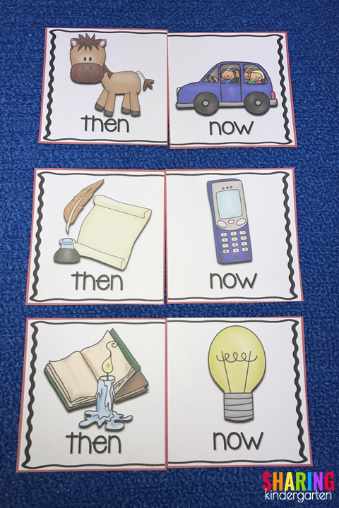 Now and Then Activities in Kindergarten