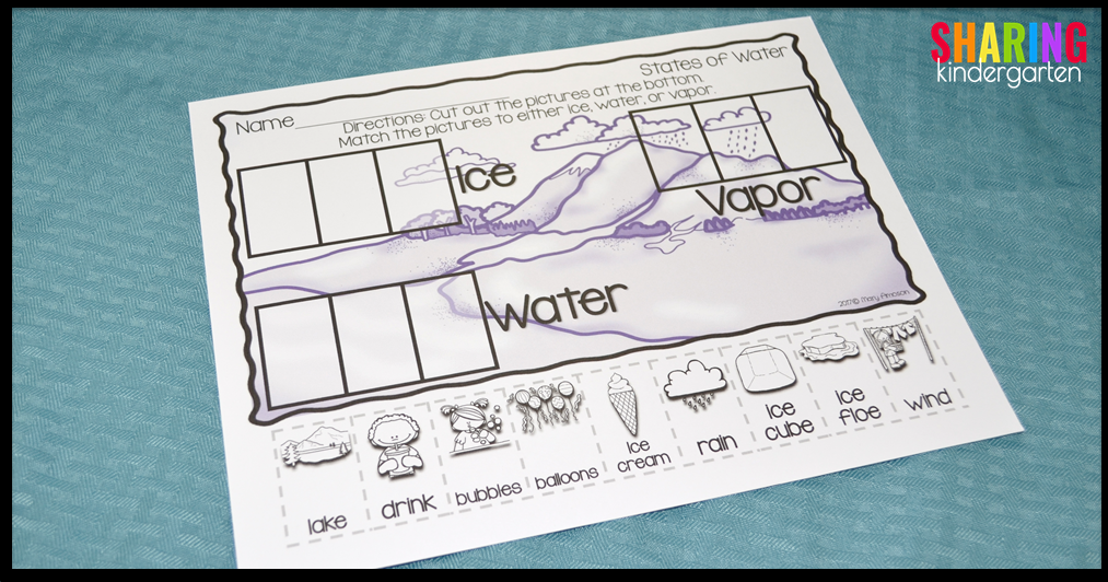 States of Water sorting for little learners