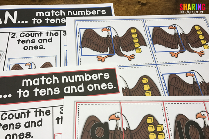 US Symbols Print & Play Pack using tens and ones with TWO VERSIONS