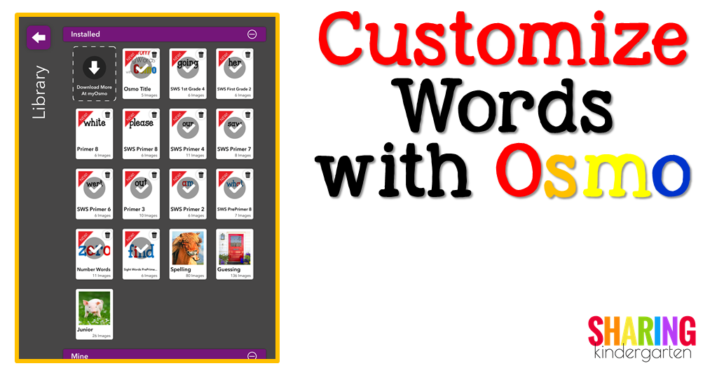 Customize Words with Osmo: Check Mark Means You Are Ready to Play