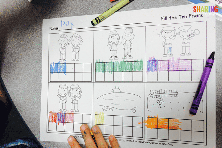 Veterans Day Math graphing for Veteran's Day Activities and Printables for Kindergarten