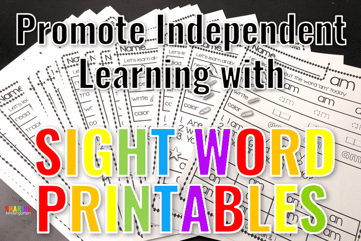 Promote Independent Learning with Sight Words Printables