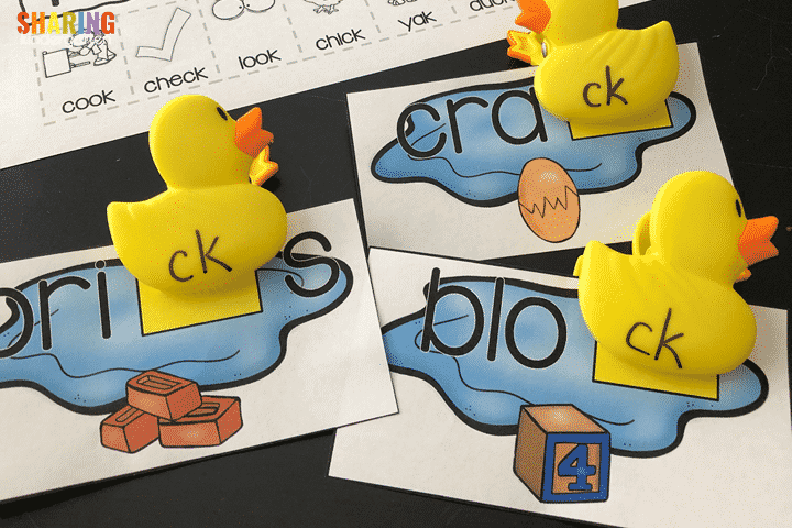 Use the dollar store duck clips for this -ck sound activity.