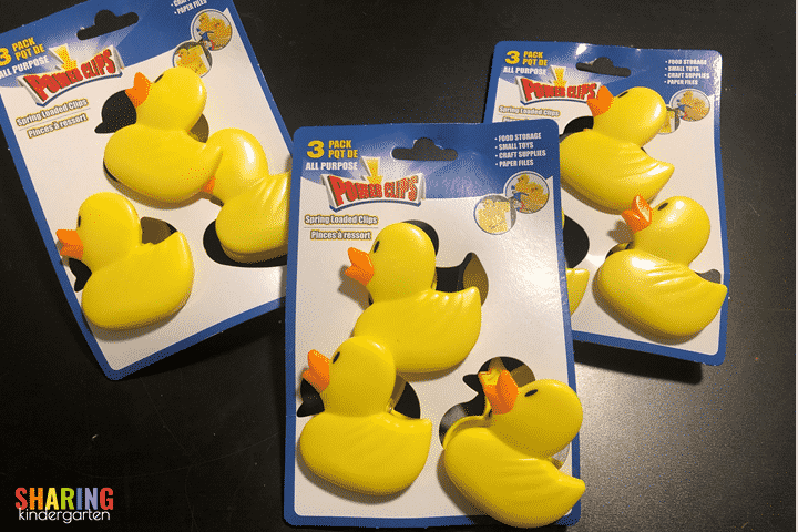 Duck clips from The Dollar Tree.