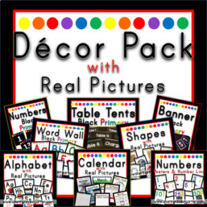 Classroom Decor Pack Bundle Black Primary