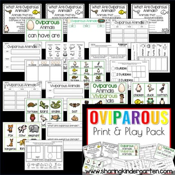 Oviparous Animals Viviparous Animals Print Play Pack3 Oviparous Animals