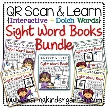 QR Scan Learn Interactive Sight Word Book Dolch Bundle2 QR Scan & Learn Dolch Bundle Interactive Sight Word Book