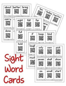 QR Scan Learn Interactive Sight Word Book THIRD GRADE4 Third Grade Sight Word