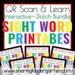 QR Scan & Learn~Sight Word Printables~ Dolch Bundle