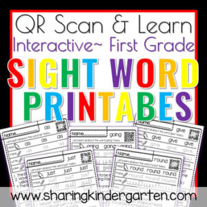 QR Scan & Learn~Sight Word Printables~ Dolch First Grade