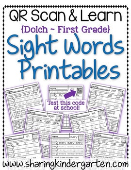 QR Scan LearnSight Word Printables Dolch First Grade2 Sight Word Printables Dolch First Grade