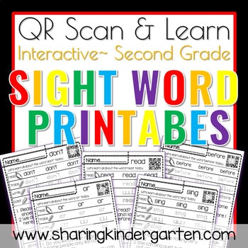 QR Scan LearnSight Word Printables Dolch Second Grade1 Sight Word Printables Dolch Second Grade
