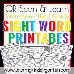 QR Scan & Learn~Sight Word Printables~ Dolch Third Grade