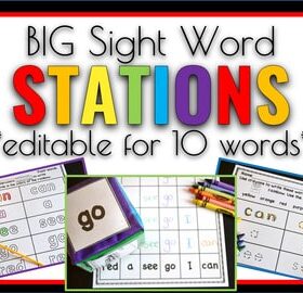 Sight Word Games & Stations 10 Words (at a time) Editable Edition