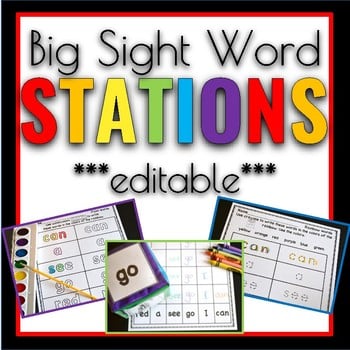 Sight Word Games Stations BIG WORDS Editable Edition1 Sight Word Games