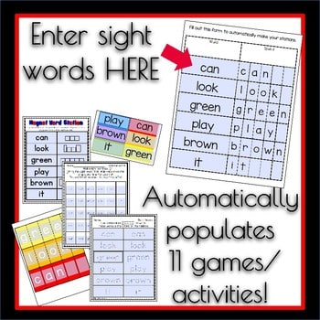 Sight Word Games Stations BIG WORDS Editable Edition2 Sight Word Games