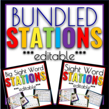 Sight Words Games Stations Editable BUNDLE Sight Words Games