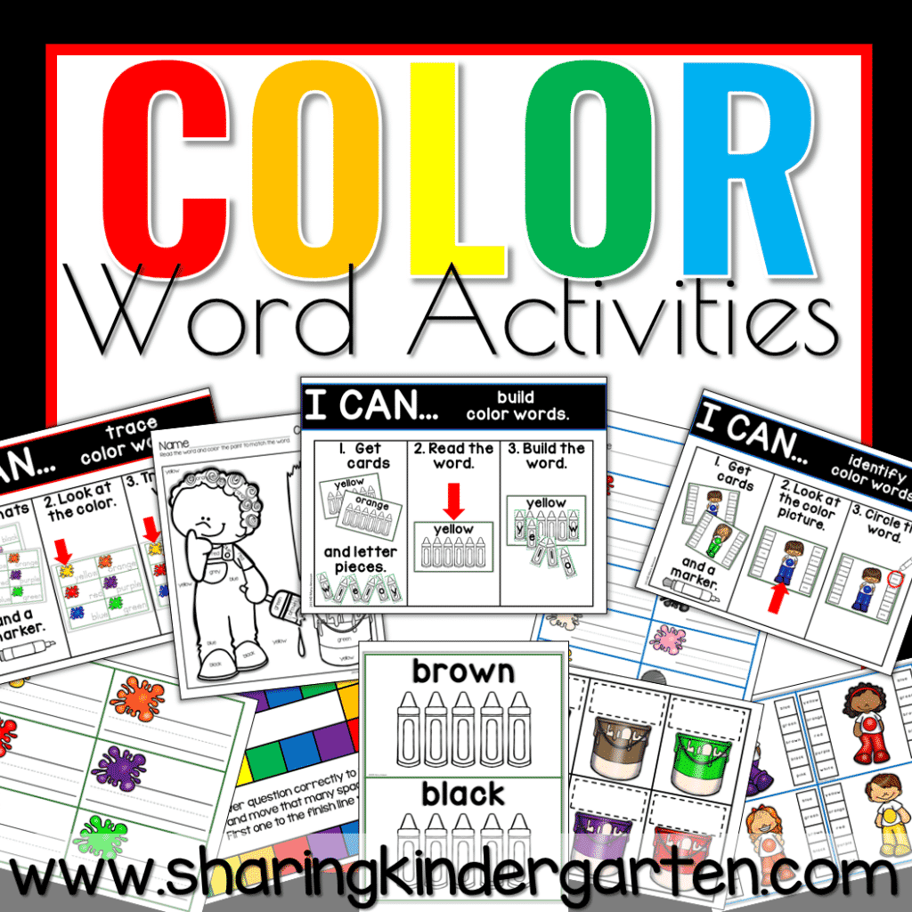 Slide1 1 Color Words Activities