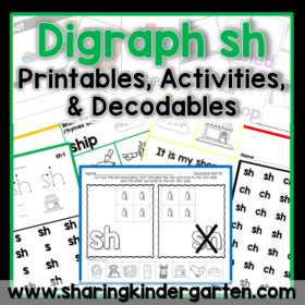 Digraph Activities SH Printables and Activities Consonant Digraph SH