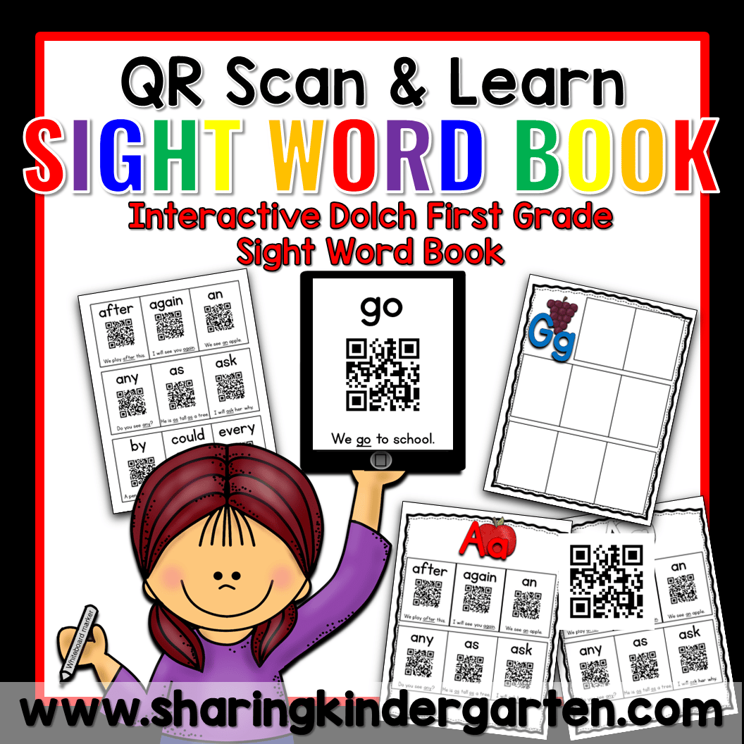 Slide191 QR Scan & Learn Interactive Sight Word Book FIRST GRADE