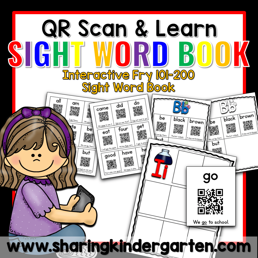 Slide195 QR Scan & Learn Interactive Sight Word Book FRY 101-200