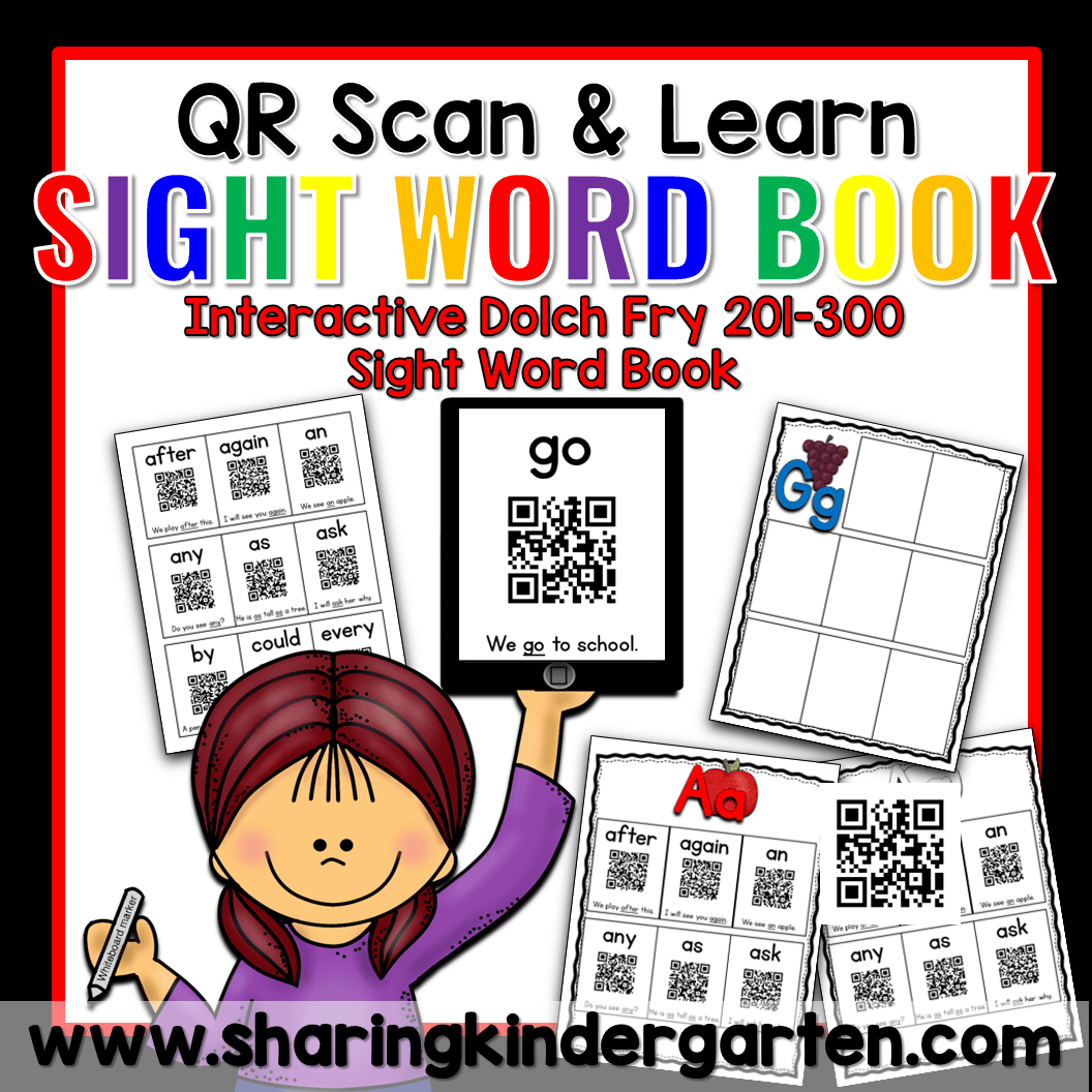Slide196 QR Scan & Learn Interactive Sight Word Book FRY 201-300