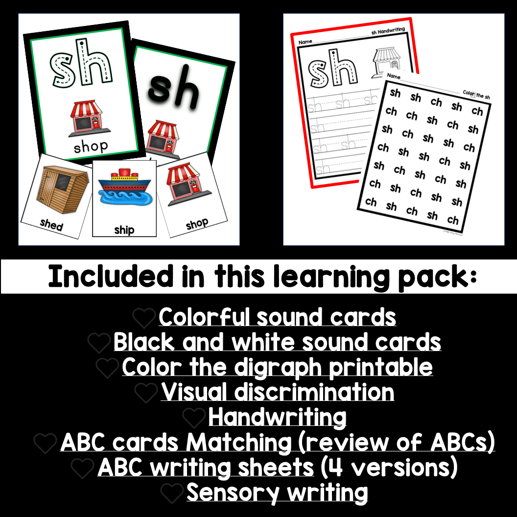 Slide2 11 Digraph Activities SH Printables and Activities Consonant Digraph SH