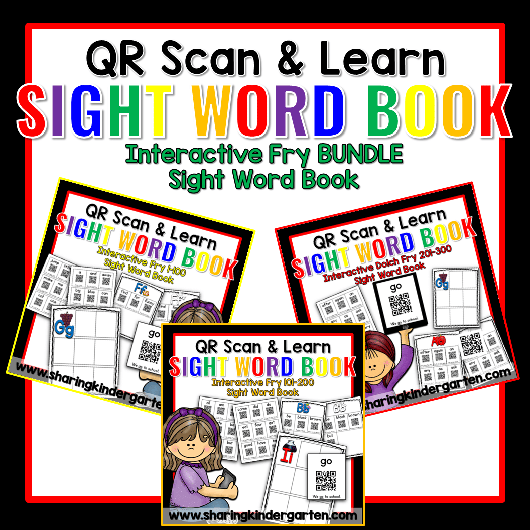 Slide202 QR Scan & Learn Interactive Sight Word Book Fry Bundle