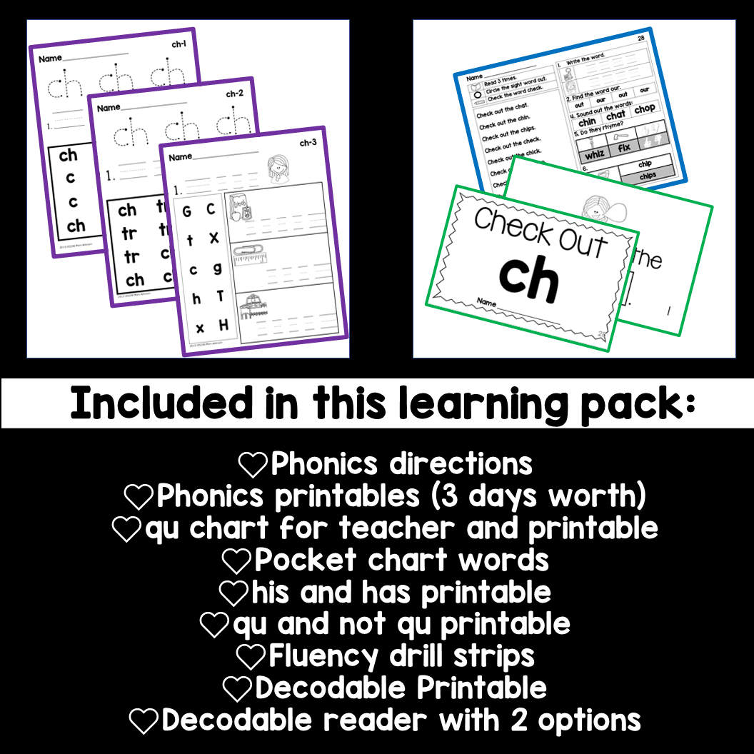 Slide3 13 Digraph Activities CH Printables and Activities Consonant Digraph CH