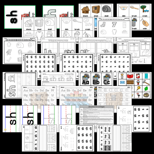 Digraph Activities SH Printables and Activities Consonant Digraph SH