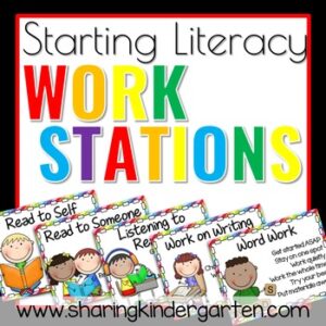 Starting Literacy Work Stations Set