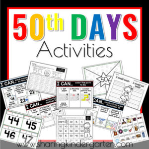 50th Day of School Activities and Printables for Kindergarten