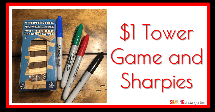 Tower Game and Sharpies for Tumble Blocks