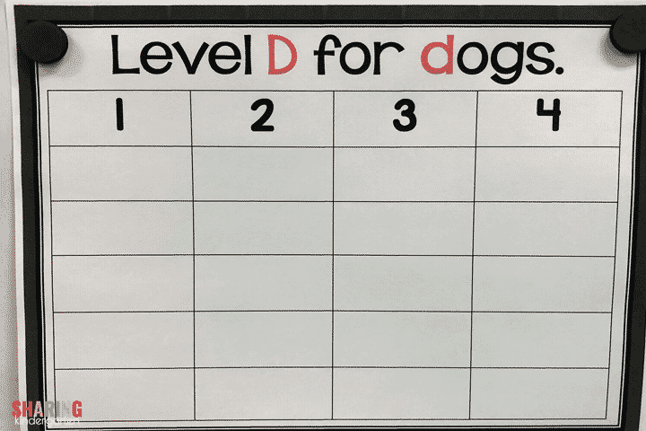 Sign up chart for reading with dogs.
