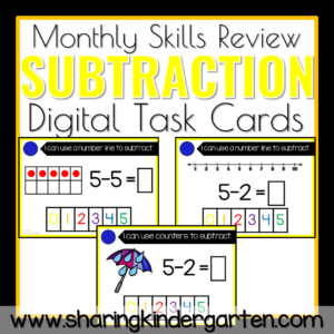 Subtraction Less Than 5 THREE Different Ways Practice