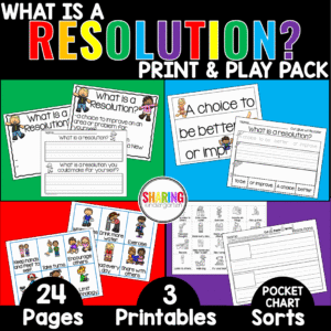 Resolution Print & Play, What is a Resolution? January Kindergarten