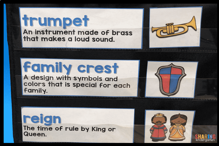 The King of Kindergarten Vocabulary cards