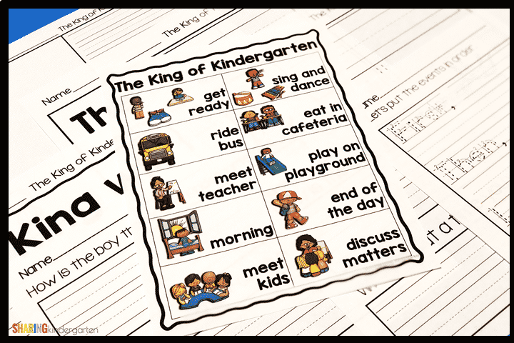 The King of Kindergarten word wall and writing prompts